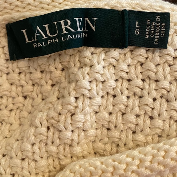 NWOT Lauren Ralph Lauren Long Sleeves Crew Neck Open Knit Sweater Size Large. - Picture 5 of 10